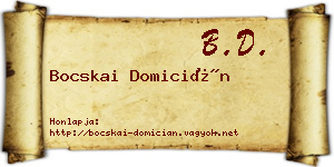 Bocskai Domicián névjegykártya